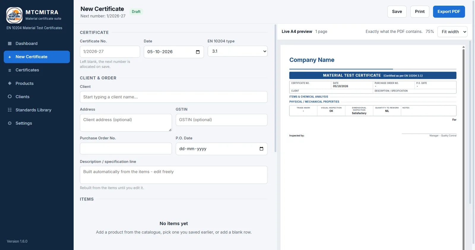 MTCMITRA: Fill the form, watch the certificate build itself.