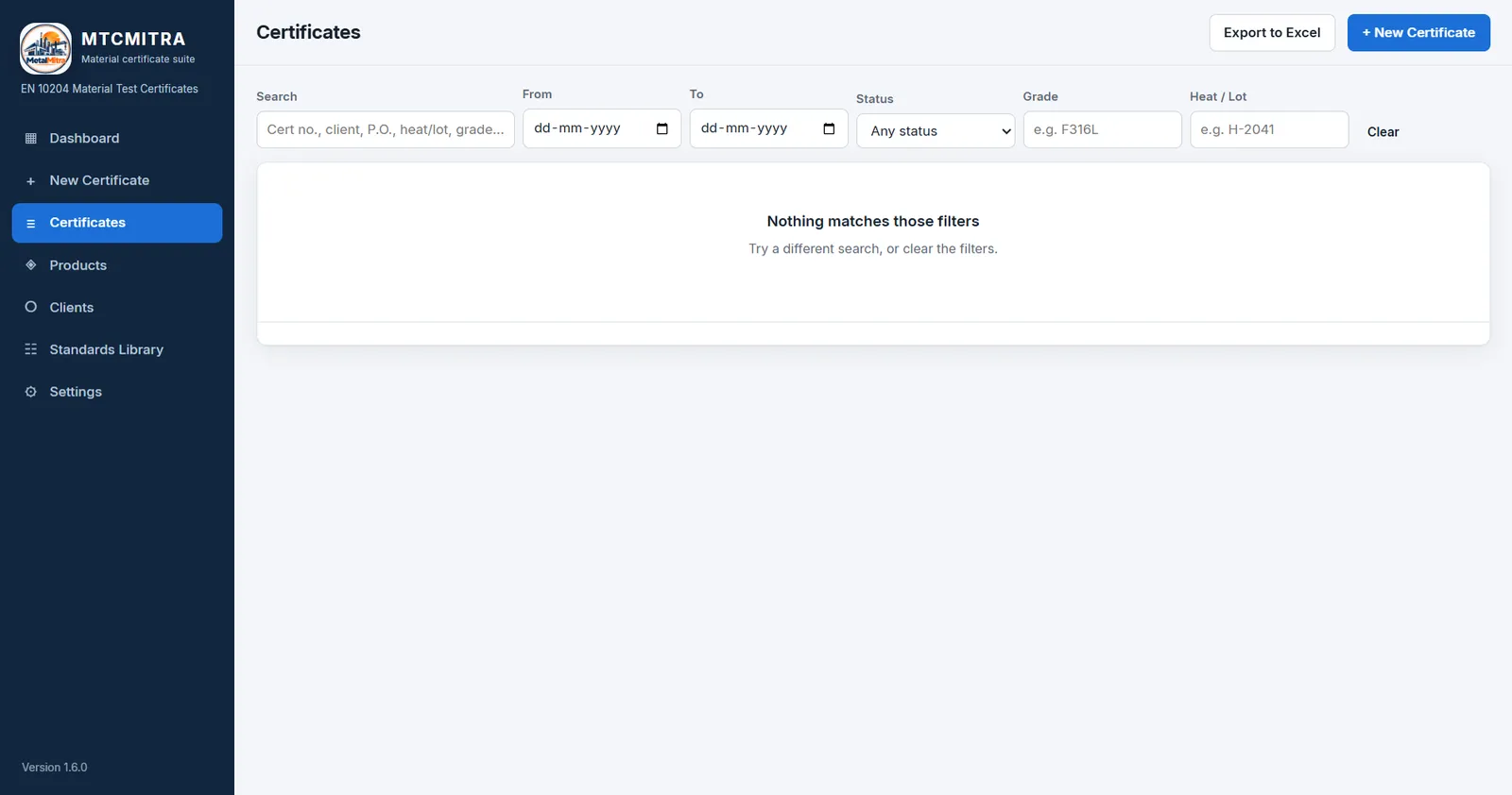 MTCMITRA: Find any certificate in seconds.