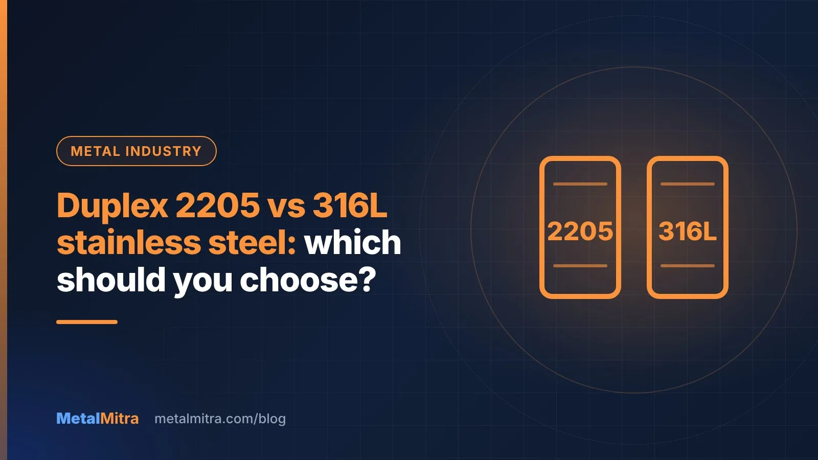 Duplex 2205 and 316L stainless steel pipes compared for corrosion resistance