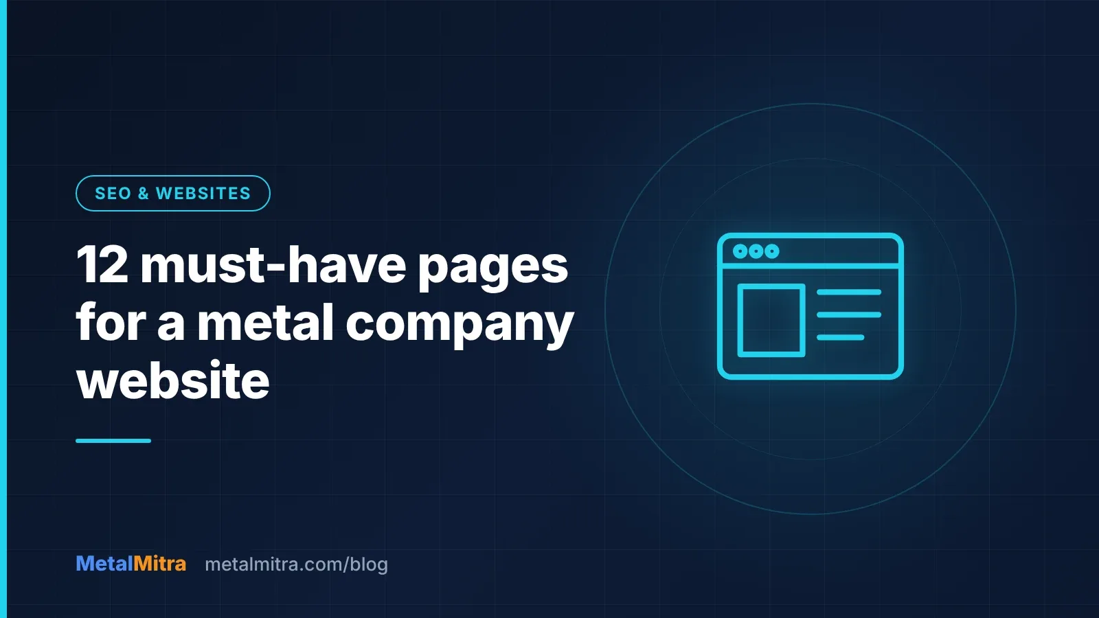Sitemap of a metal company website showing product, about, quality and contact pages