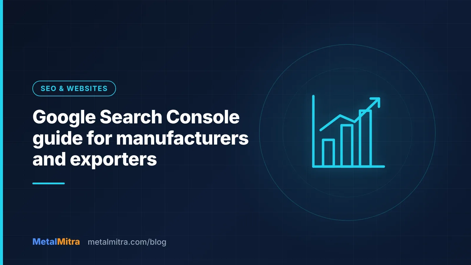 Google Search Console performance report showing clicks and impressions for a steel website
