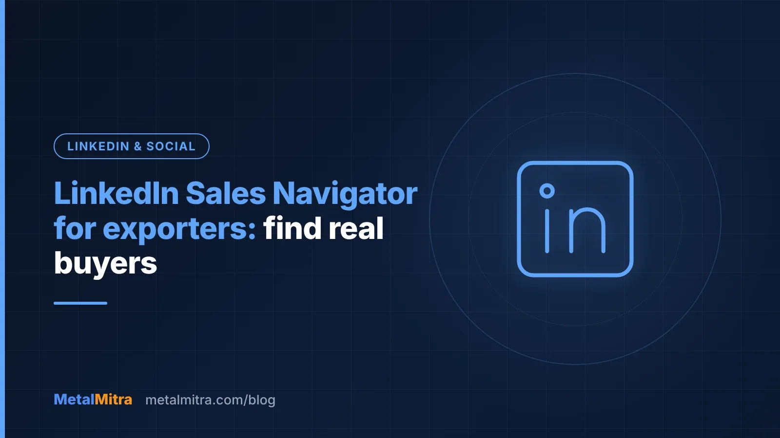 LinkedIn Sales Navigator search showing purchase managers at steel importing companies